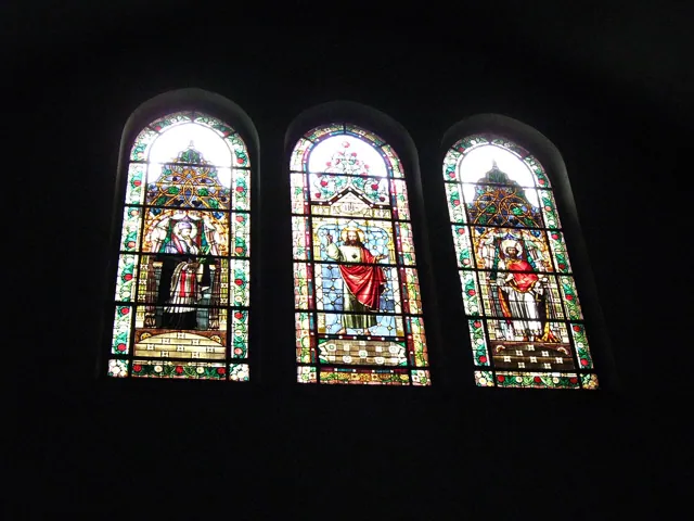 Stained-glass windows in the dark