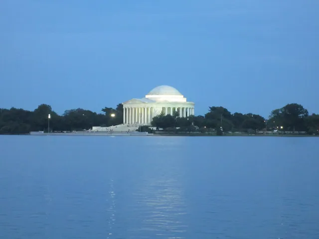 The Jefferson Memorial at dusk