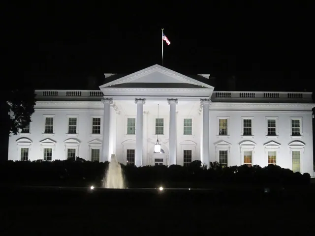 The White House at night
