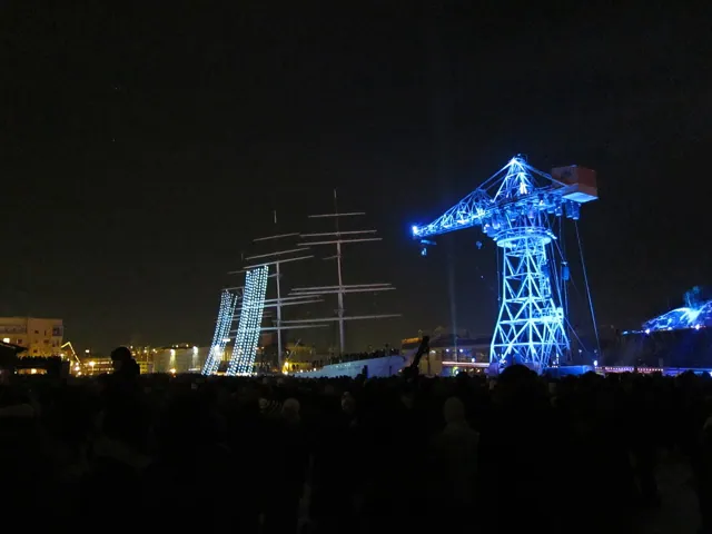 A night festival by the harbour