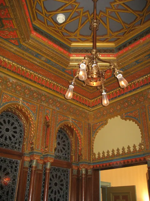A painted ceiling indoors