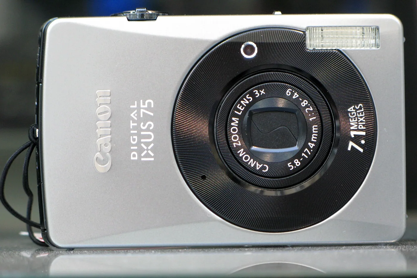 The Canon Digital IXUS 75, as the SD750 was called in Europe, in silver.