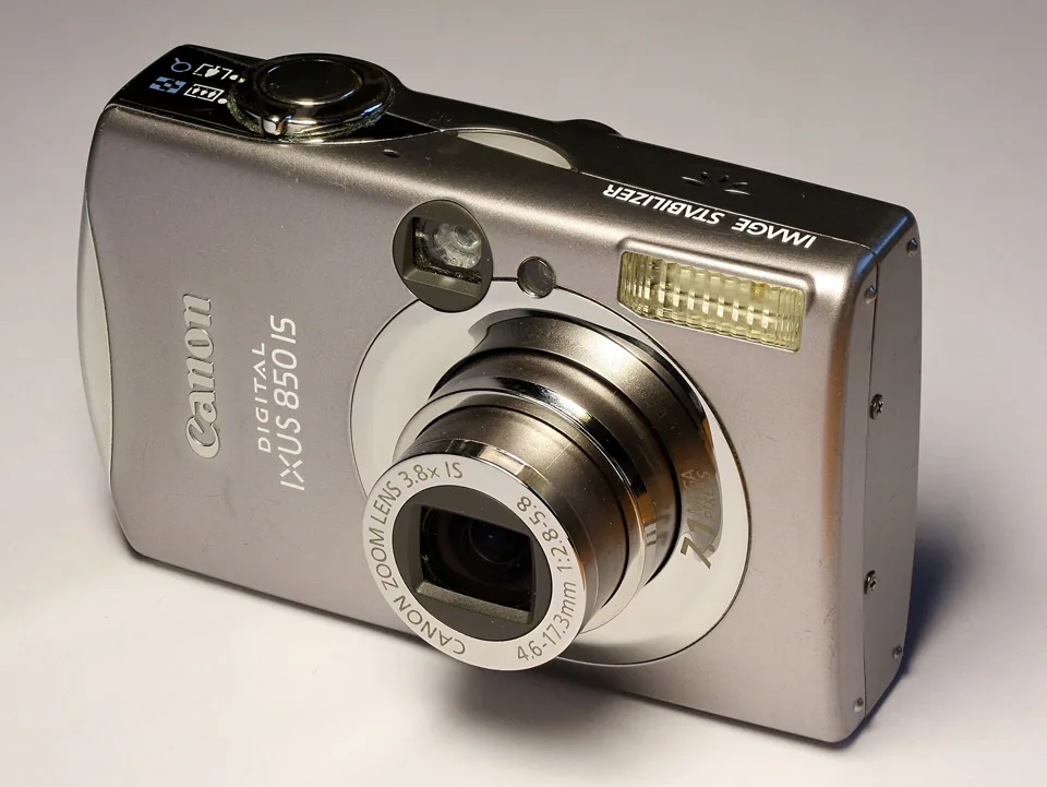 The Canon Digital IXUS 850 IS, sold as the PowerShot SD800 IS in North America.