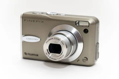 The F30 from the front, lens extended.