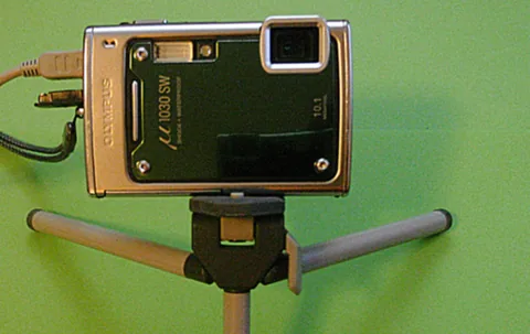 The camera, back view.