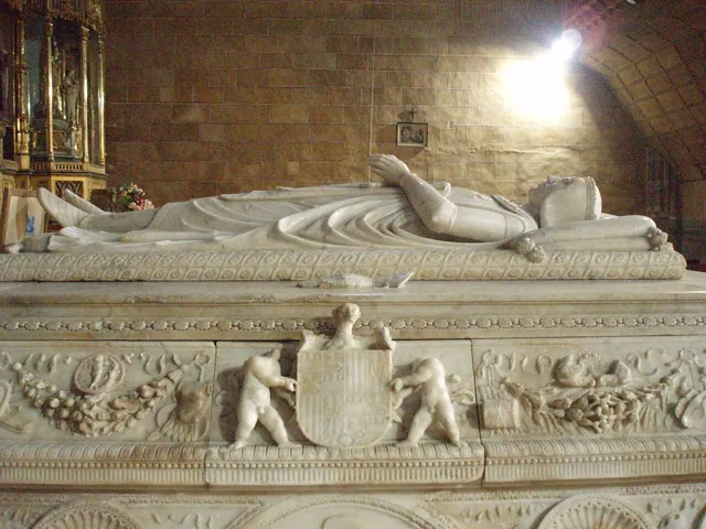 A stone effigy in a monastery