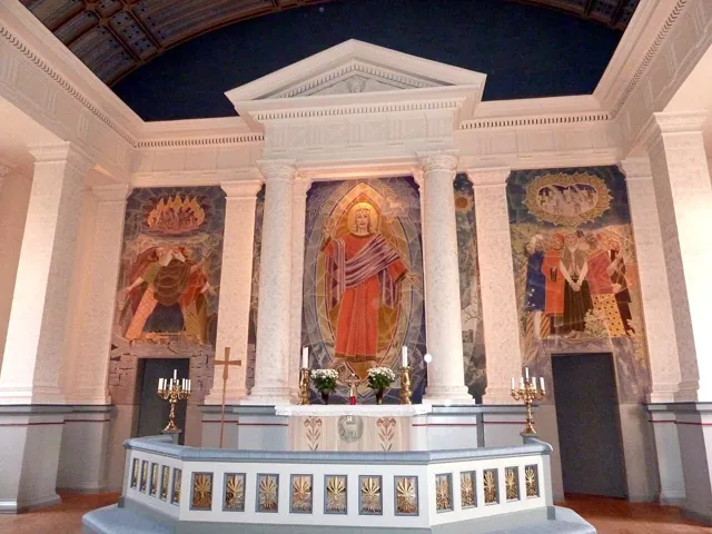 A painted church interior