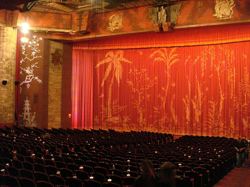 An empty theatre interior photographed with a Sony DSC-T10.
