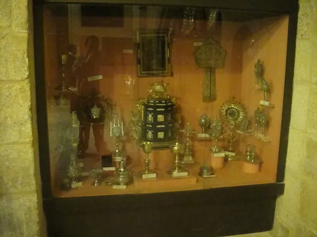 A reliquary display case in a church
