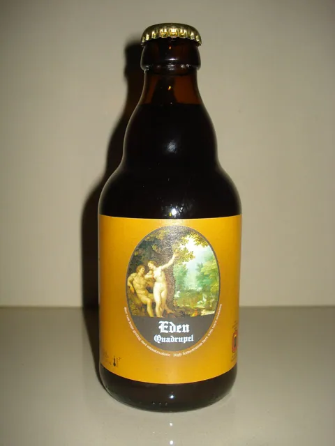 A bottle on a blue cloth