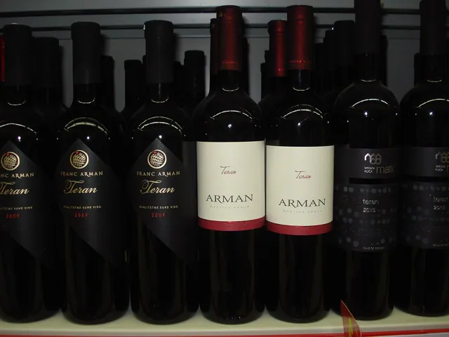 Bottles on a shop shelf