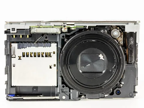 Opened up: the card slot is at the left.